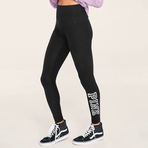 Pink logo leggings black and white size xxl